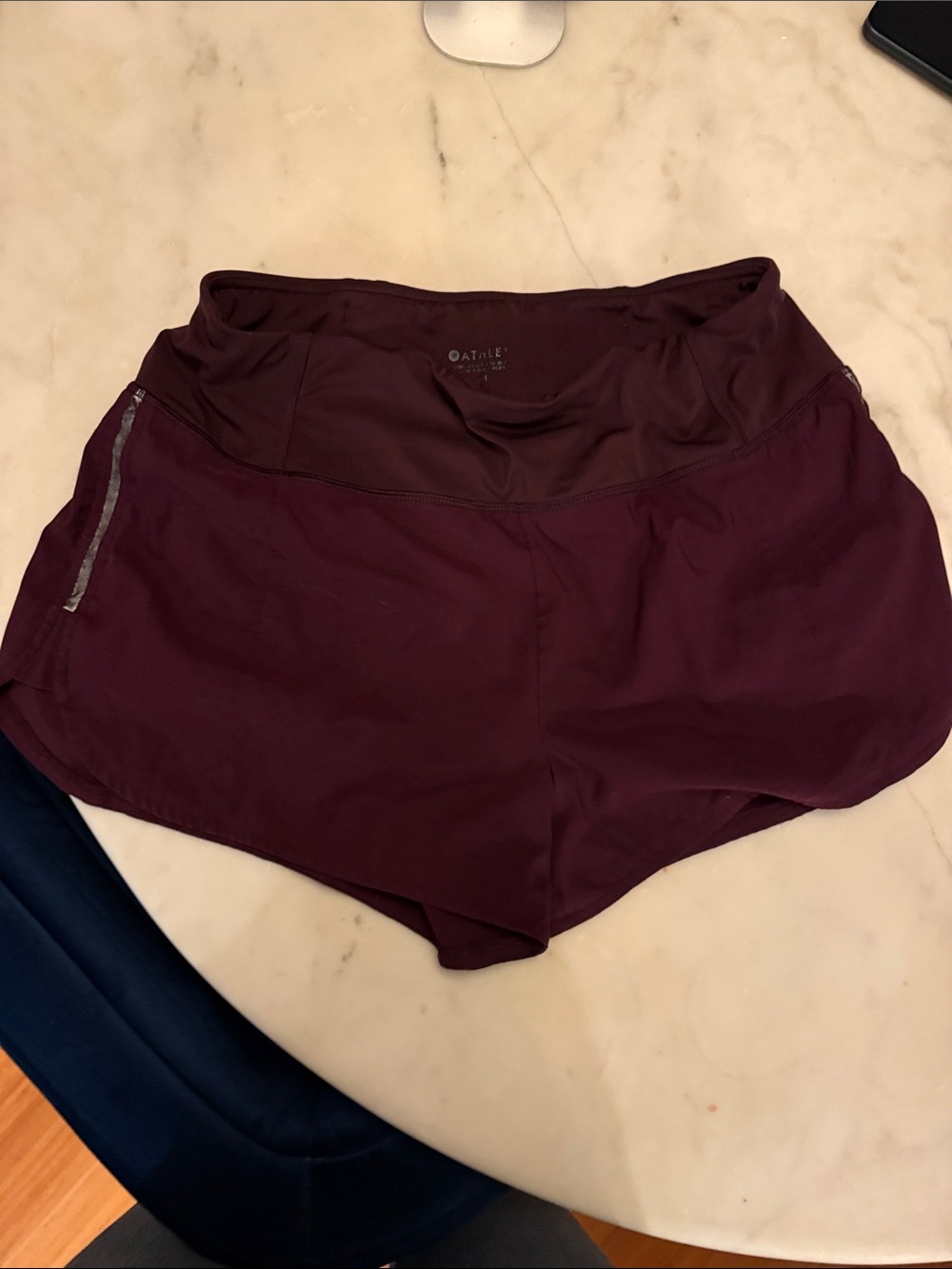 High-Rise Athletic Running Shorts in Deep Plum